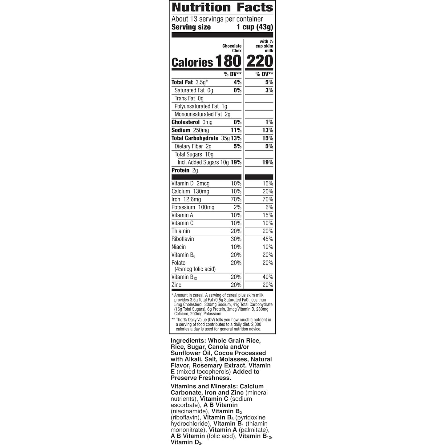 10mg iron per serving (60% of mdr)