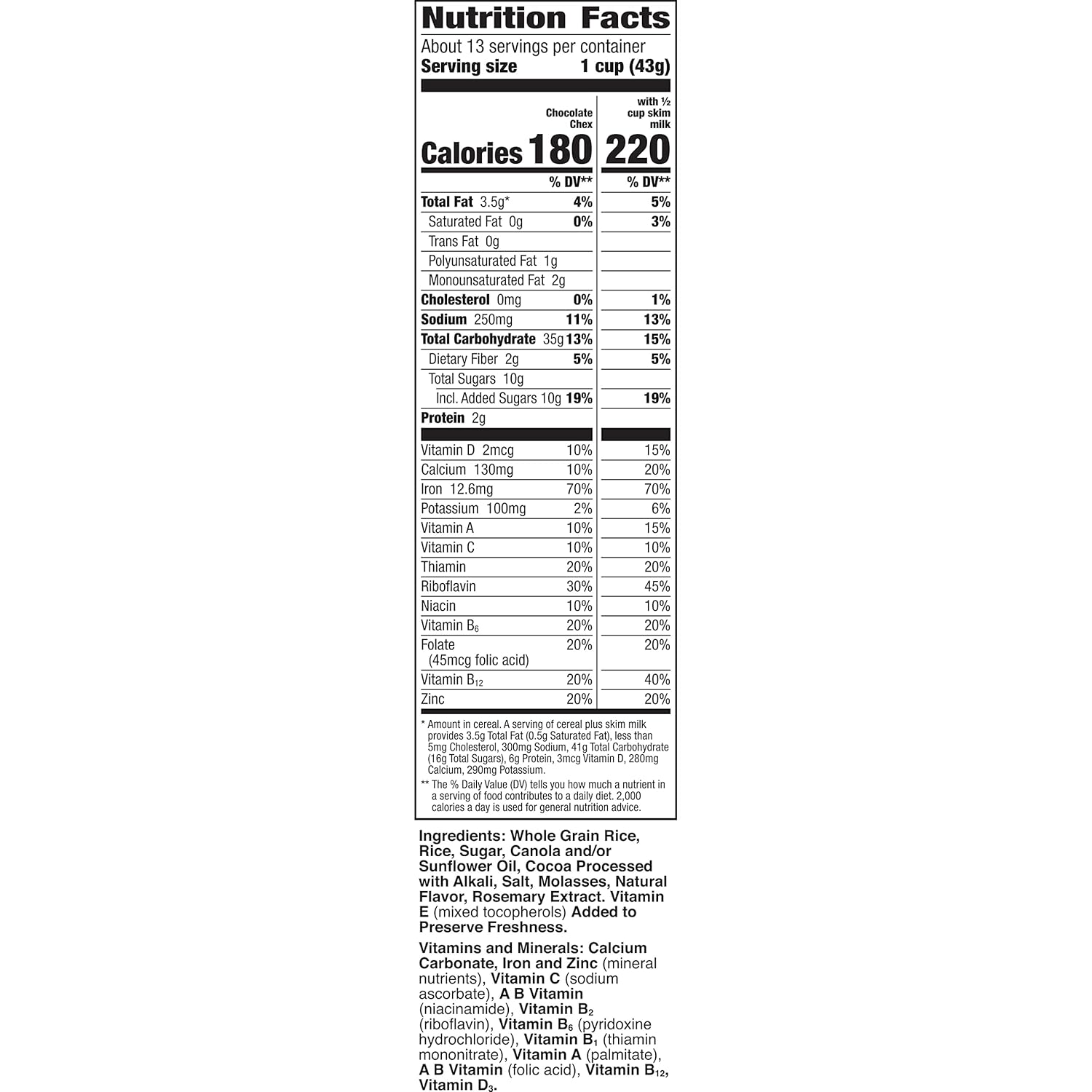 10mg iron per serving (60% of mdr)