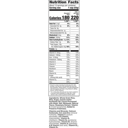 10mg iron per serving (60% of mdr)