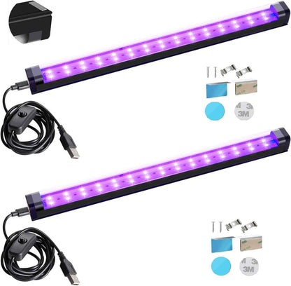 THLITURE Black Light Bar – Safe UV Lighting for Kids Bedroom and Playroom Glow Parties, 1ft Magnetic 2 Pack