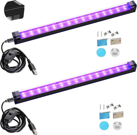 THLITURE Black Light Bar – Safe UV Lighting for Kids Bedroom and Playroom Glow Parties, 1ft Magnetic 2 Pack