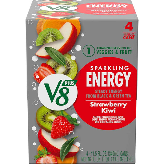 V8 +Energy Sparkling Juice Drink – 3pm Slump Replacement for Busy Workdays