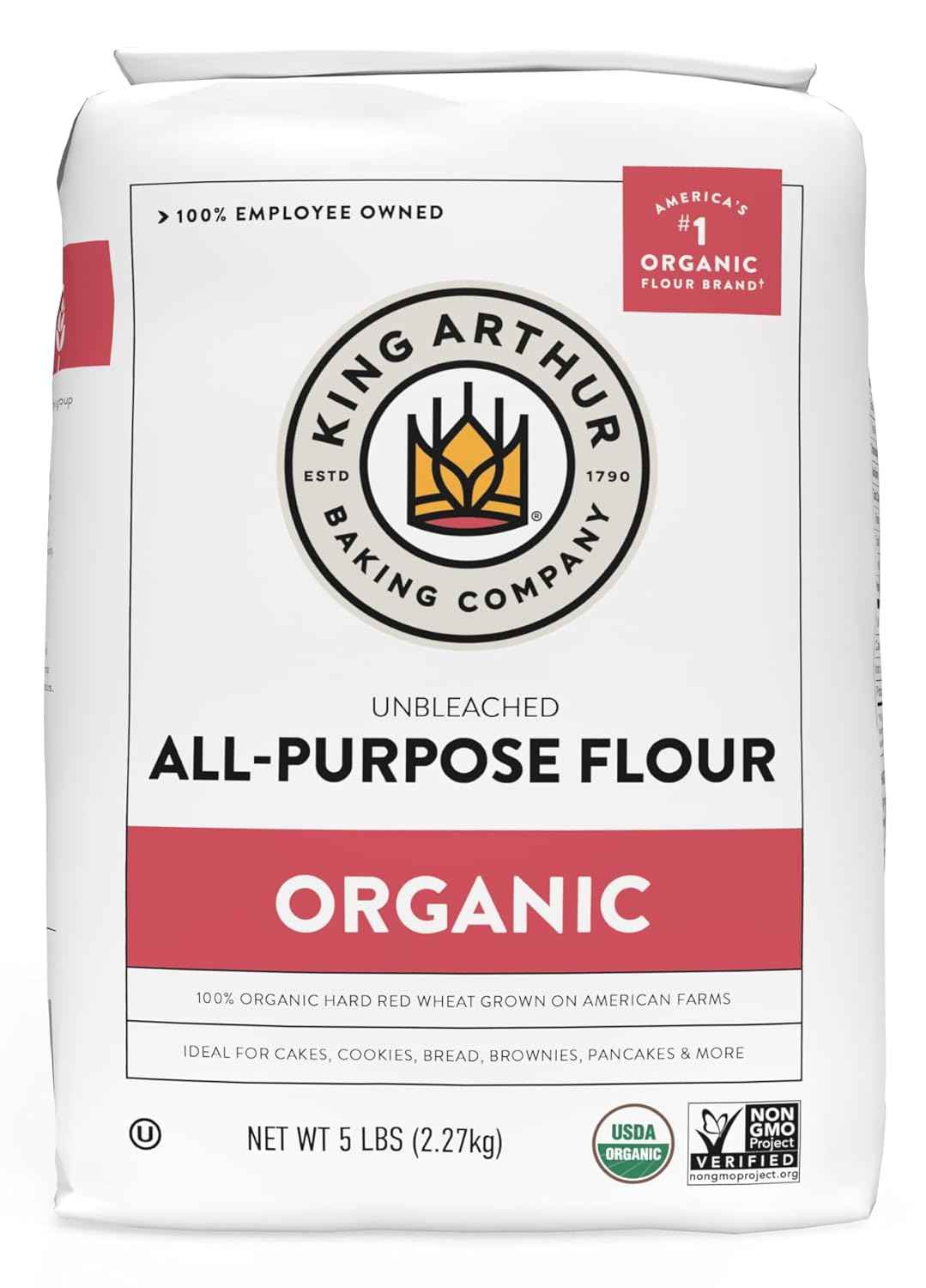 King Arthur Organic All-Purpose Flour for a Calming Home Baking Ritual, High-Protein 5 lb Pack for Mindful Cooks