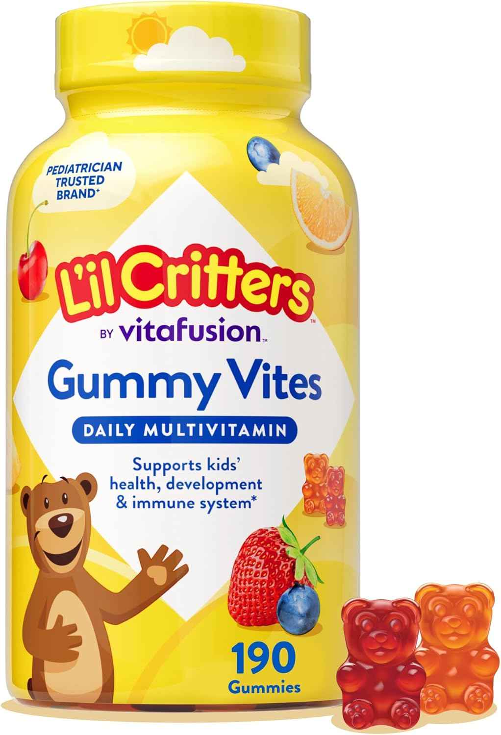 L'il Critters Gummy Vites – Daily Multivitamin for Kids Ages 2+, Pediatrician-Recommended Toddler Immune Support