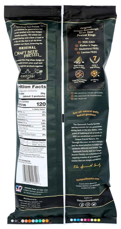 Unique Pretzel Sourdough Craft Beer Pretzel Rings 11 oz – Cleaner Office Snack for the Break Room and Desk Drawer