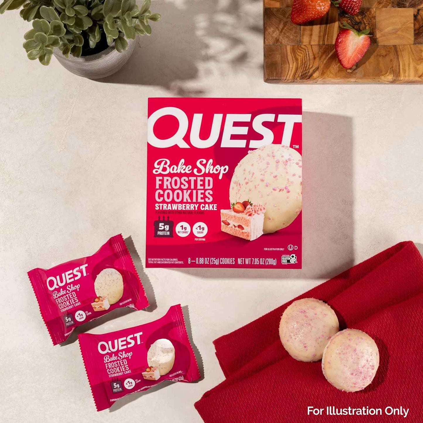 Quest Nutrition Frosted Protein Cookies – Camping Trip Pantry Snack for Active Travelers, Shelf-Stable Low-Sugar Cookie