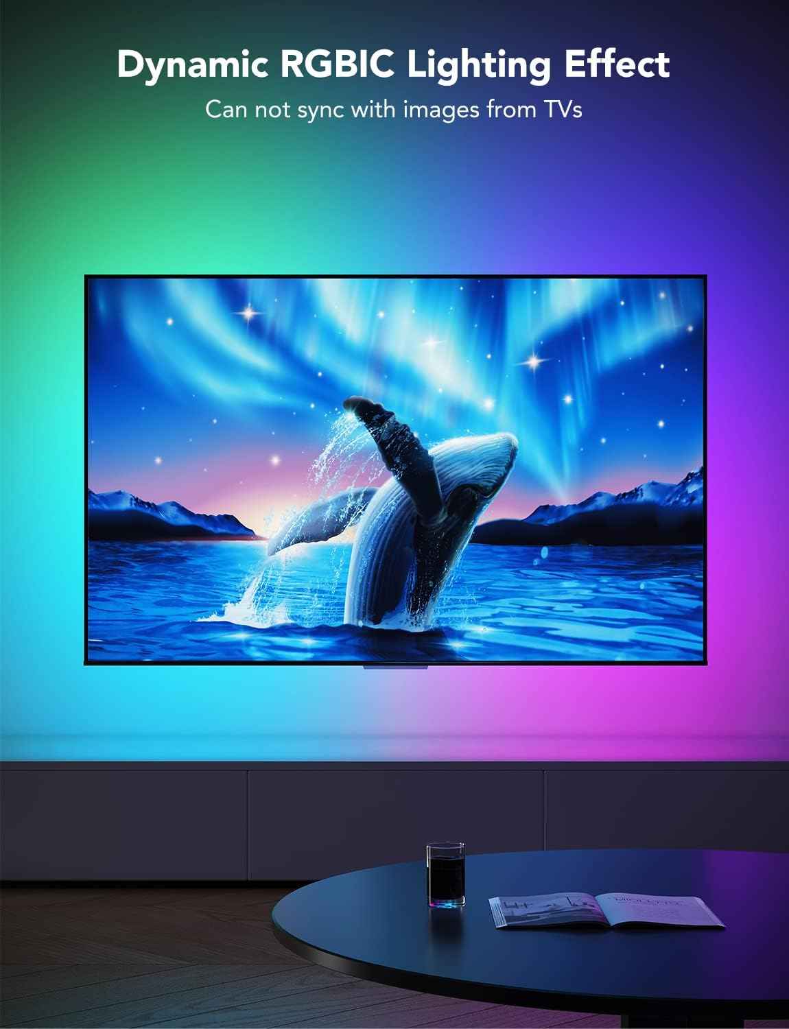 Govee TV LED Backlight – Eye-Strain-Reducing Bias Lighting for Relaxing Movie Nights on 55-65 Inch TVs