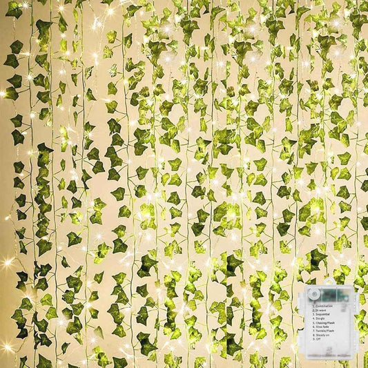KASZOO 84ft Ivy Garland with LED String Lights – Thoughtful Housewarming Gift for Women and New Homeowners