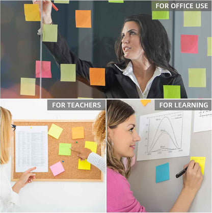 Sticky Notes 3x3 Inches – Aesthetic Multicolor Notes for Refrigerator Message Boards and Kitchen Command Centers