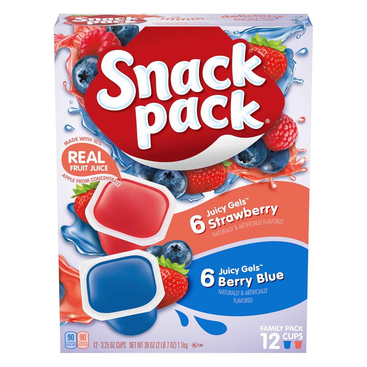 Snack Pack 100-Calorie Gel Cups – Portion-Controlled Evening Dessert for Calorie-Conscious Adults, 12 Pack