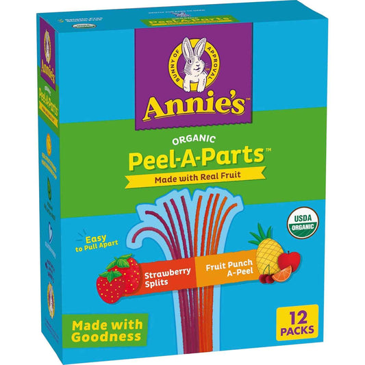 Annie's Organic Fruit Peel-A-Parts — Easter Basket Snack for Kids, Vegan Variety 12 Pack