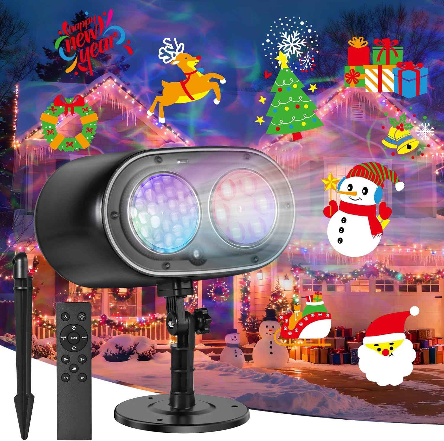AIMENGME Holiday Projector Lights – Thoughtful Housewarming Gift for Her with 12 Festive Patterns