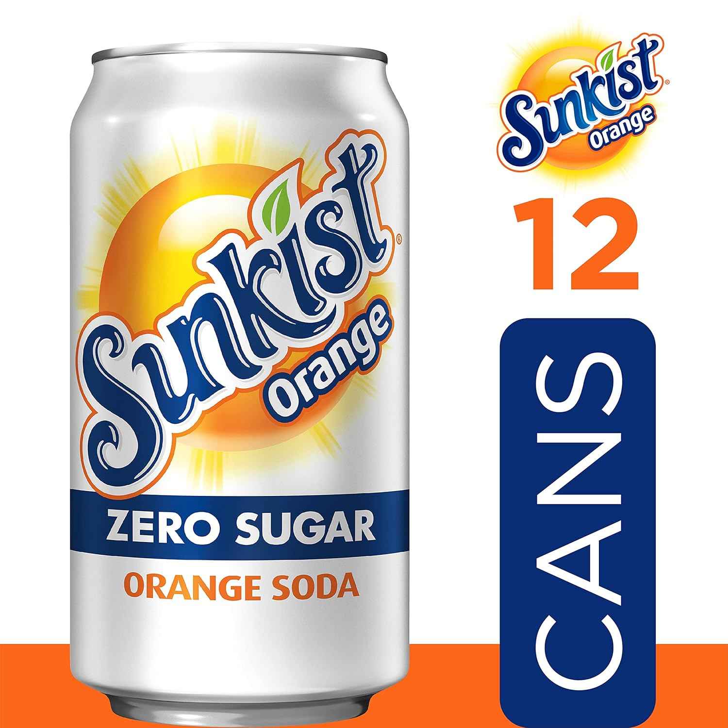 Sunkist Zero Sugar Orange Soda – Portable Citrus Cans for Backyard BBQs and Picnics