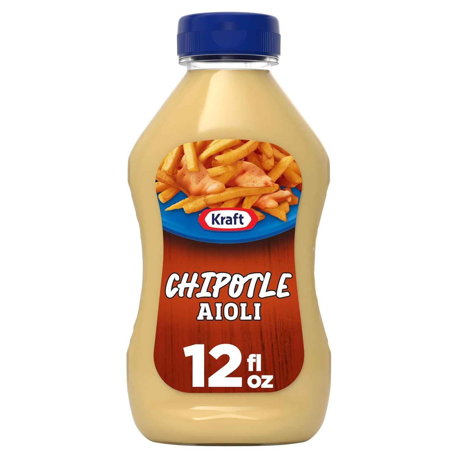 Kraft Chipotle Aioli 12 fl oz Squeeze Bottle — Backyard BBQ Dipping Sauce for Burgers, Grilled Chicken, and Picnic Platters