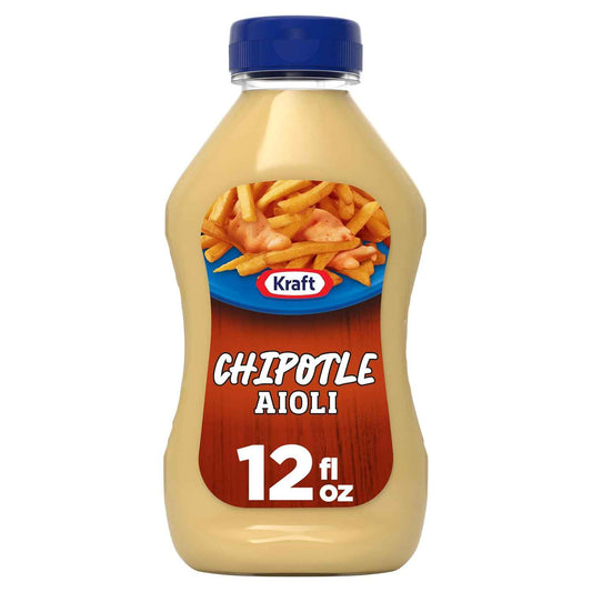 Kraft Chipotle Aioli 12 fl oz Squeeze Bottle — Backyard BBQ Dipping Sauce for Burgers, Grilled Chicken, and Picnic Platters
