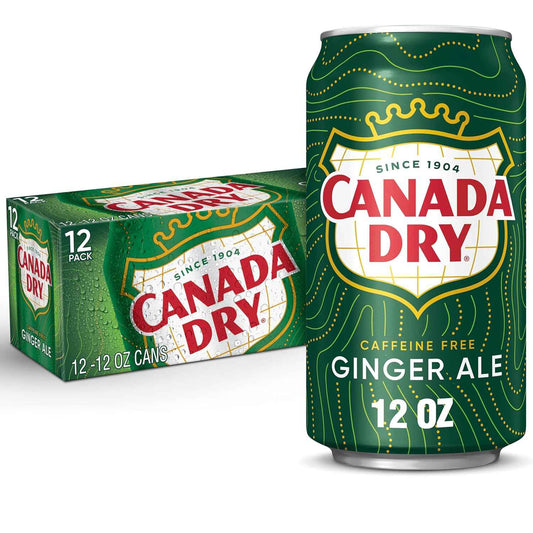 Canada Dry Ginger Ale Soda – Campfire and Trail Refreshment, Caffeine-Free 12 fl oz Cans 24 Pack