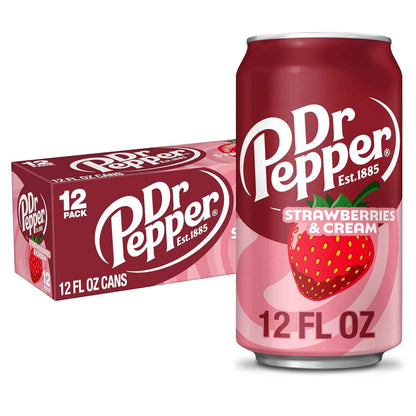Dr Pepper Cream Soda Cans 12-Pack – Kid-Approved Treat for Family Dinners, Birthday Parties, and Movie Nights