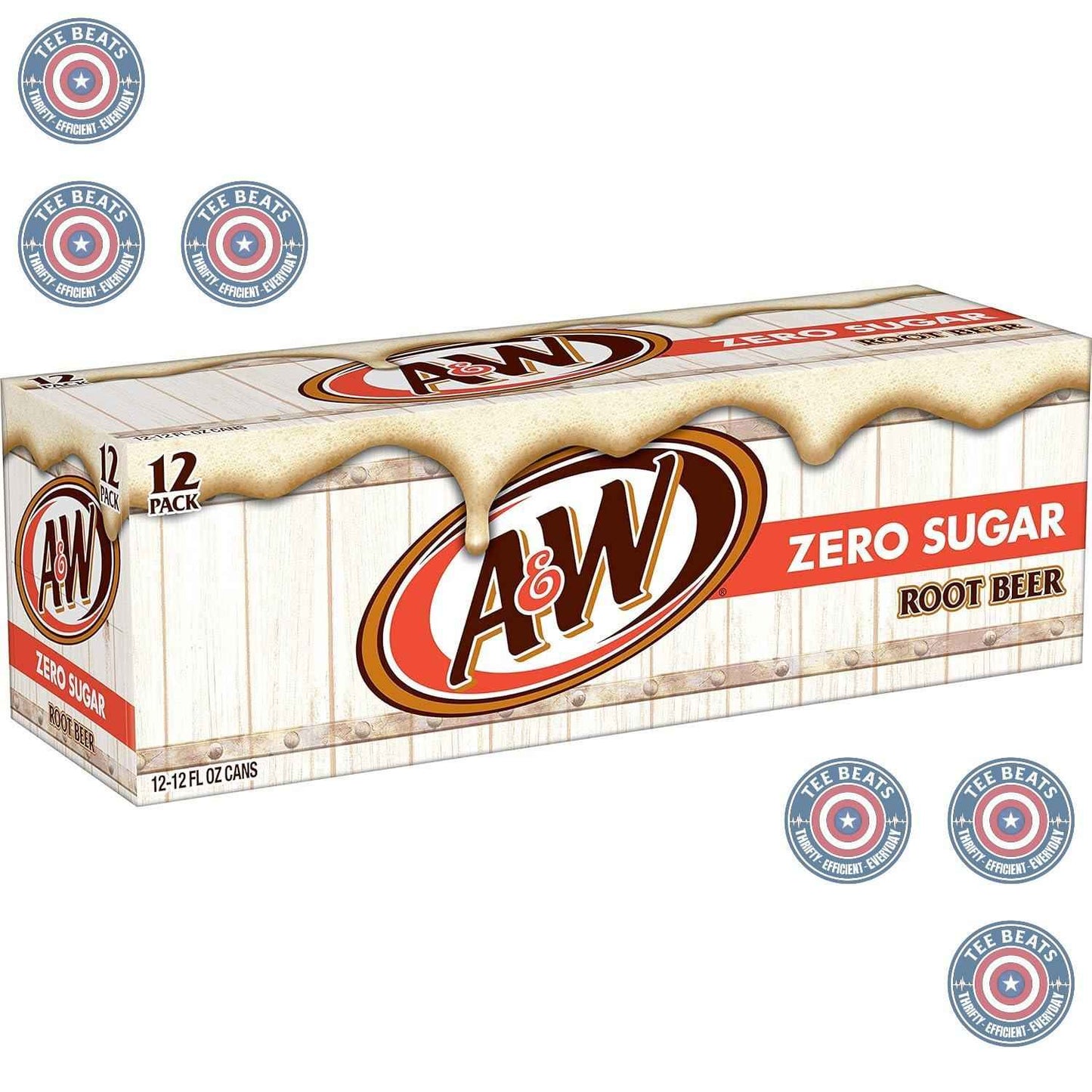 A&W Zero Sugar Root Beer Soda, 12 fl oz cans (12 pack) – Kid-Friendly Root Beer for Lunchboxes, Playdates, and Afternoon Snacks