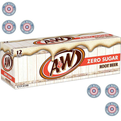 A&W Zero Sugar Root Beer Soda, 12 fl oz cans (12 pack) – Kid-Friendly Root Beer for Lunchboxes, Playdates, and Afternoon Snacks