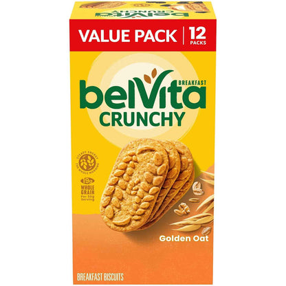 belVita Golden Oat Breakfast Bars 12-Pack — Slow-Release Carbs to Power Workdays and Pre-Meeting Focus