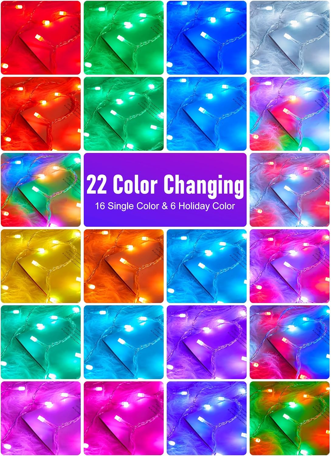 12 lighting modes (4 multicolor modes plus 8 single-color modes) and auto-cycle mode