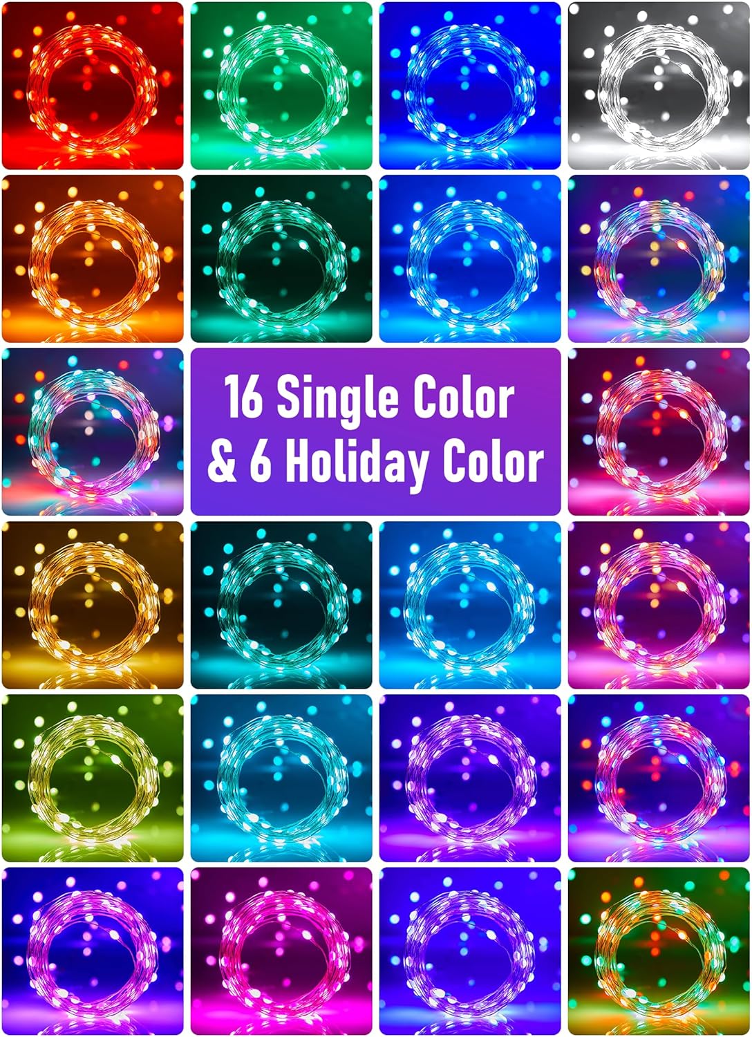 12 lighting modes including fade, flash, twinkle, and steady-on