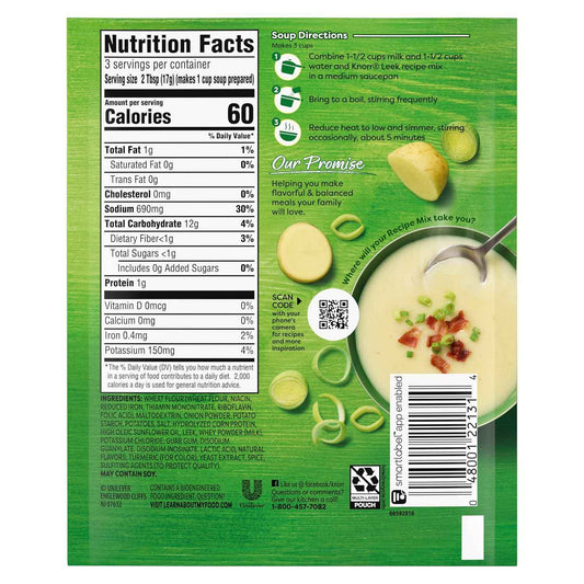 Knorr Leek Soup Mix – Quick Pantry Staple for Busy Work-From-Home Lunch Breaks, Ready in 12 Minutes