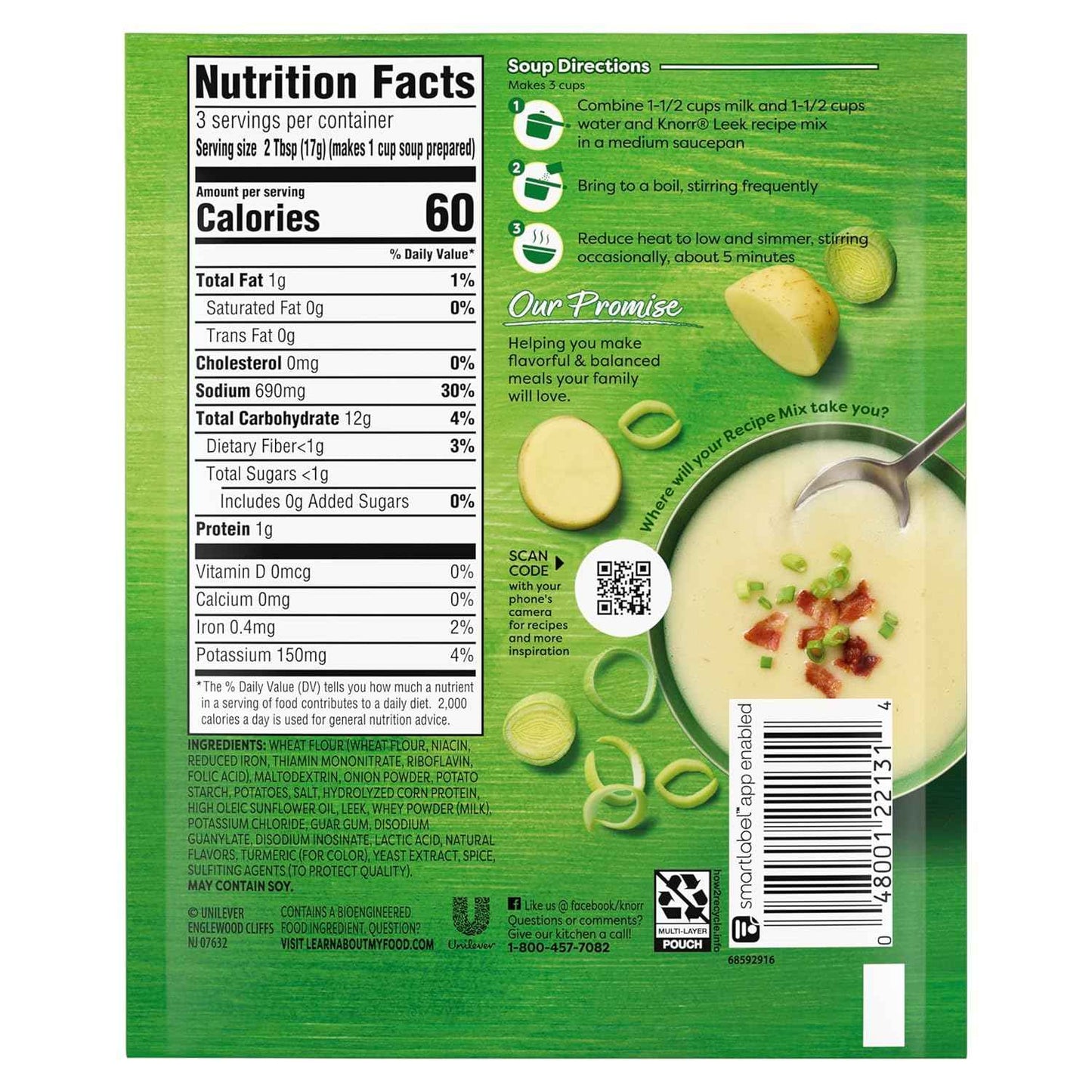 Knorr Leek Soup Mix – Quick Pantry Staple for Busy Work-From-Home Lunch Breaks, Ready in 12 Minutes