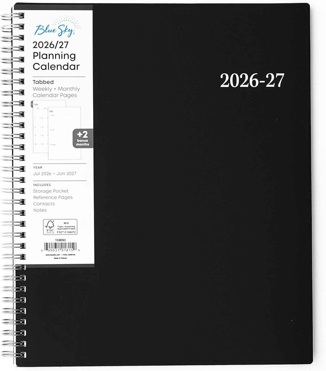 Blue Sky 2026-2027 Weekly & Monthly Planner, Family-Friendly Back-to-School Supply for Middle School and High School Teens