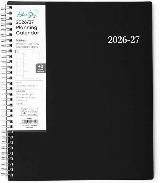 Blue Sky 2026-2027 Weekly & Monthly Planner, Family-Friendly Back-to-School Supply for Middle School and High School Teens