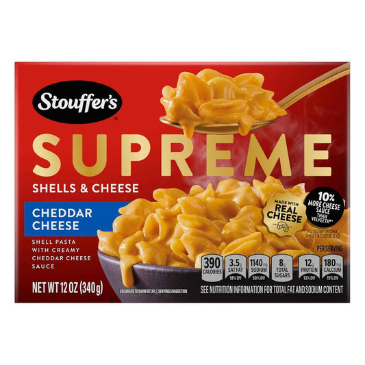 Stouffer's Supreme Shells and Cheese – Crowd-Pleasing Potluck Side Dish, 12 oz Boxed Mac and Cheese Kit