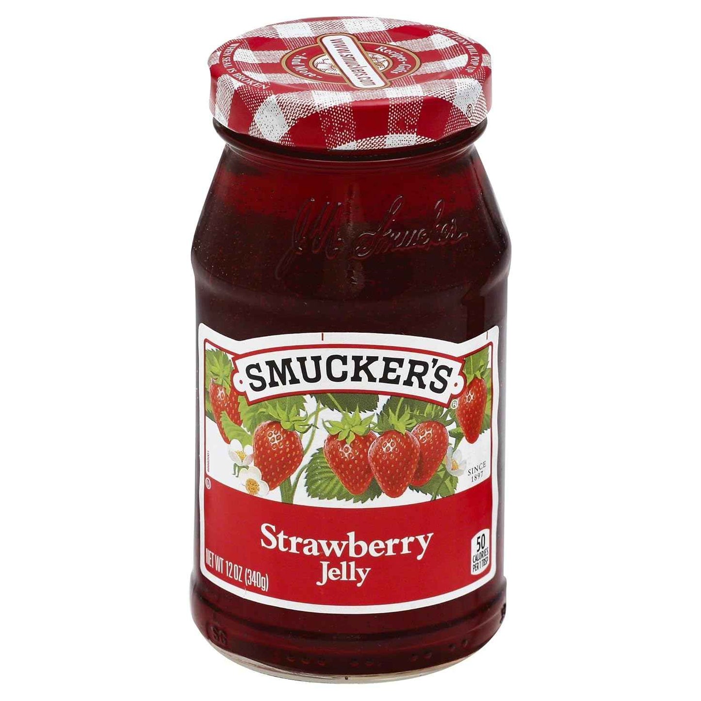 Smucker's Strawberry Jelly – All-Natural Fruit Juice Jelly for Clean-Label Pantry, 12 oz Glass Jar
