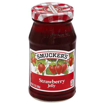 Smucker's Strawberry Jelly – All-Natural Fruit Juice Jelly for Clean-Label Pantry, 12 oz Glass Jar