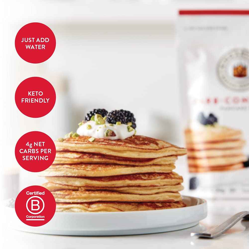 King Arthur Keto Wheat Pancake Mix - Mindful Low-Carb Breakfast for Wellness Routines, Just-Add-Water Protein Pancakes
