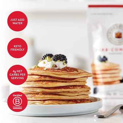 King Arthur Keto Wheat Pancake Mix - Mindful Low-Carb Breakfast for Wellness Routines, Just-Add-Water Protein Pancakes