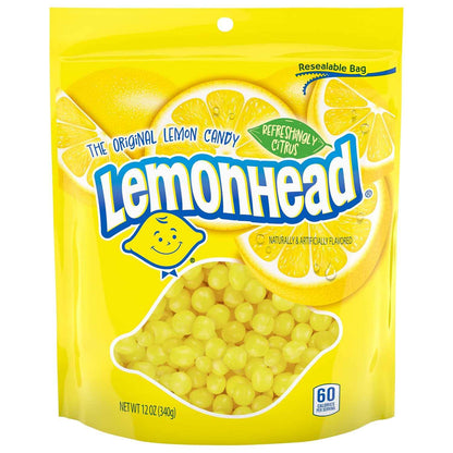 Lemonhead Hard Lemon Candy – Nostalgic Birthday Gift for Her, Resealable 12 oz Bag