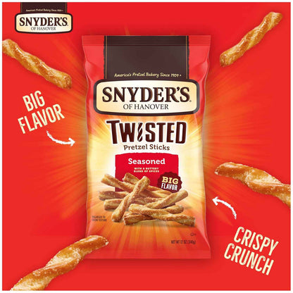 Snyder's of Hanover Twisted Pretzel Sticks Outdoor Patio Snack for Backyard BBQ and Cookouts