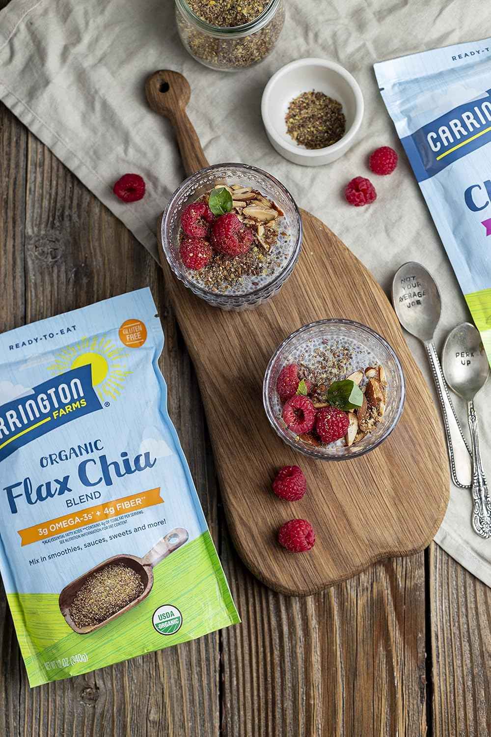 Carrington Farms Flax Chia Blend – Plant-Based Omega-3 for Mindful Morning Nutrition, USDA Organic Superfood for Self-Care