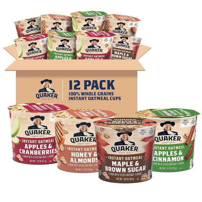 Quaker Instant Oatmeal Express Cups – Grab-and-Go School Morning Breakfast for Kids