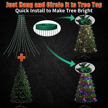 Kringle Bros Christmas Tree Lights – Thoughtful Holiday Gift for Mom & Family, Easy Install Halo Design
