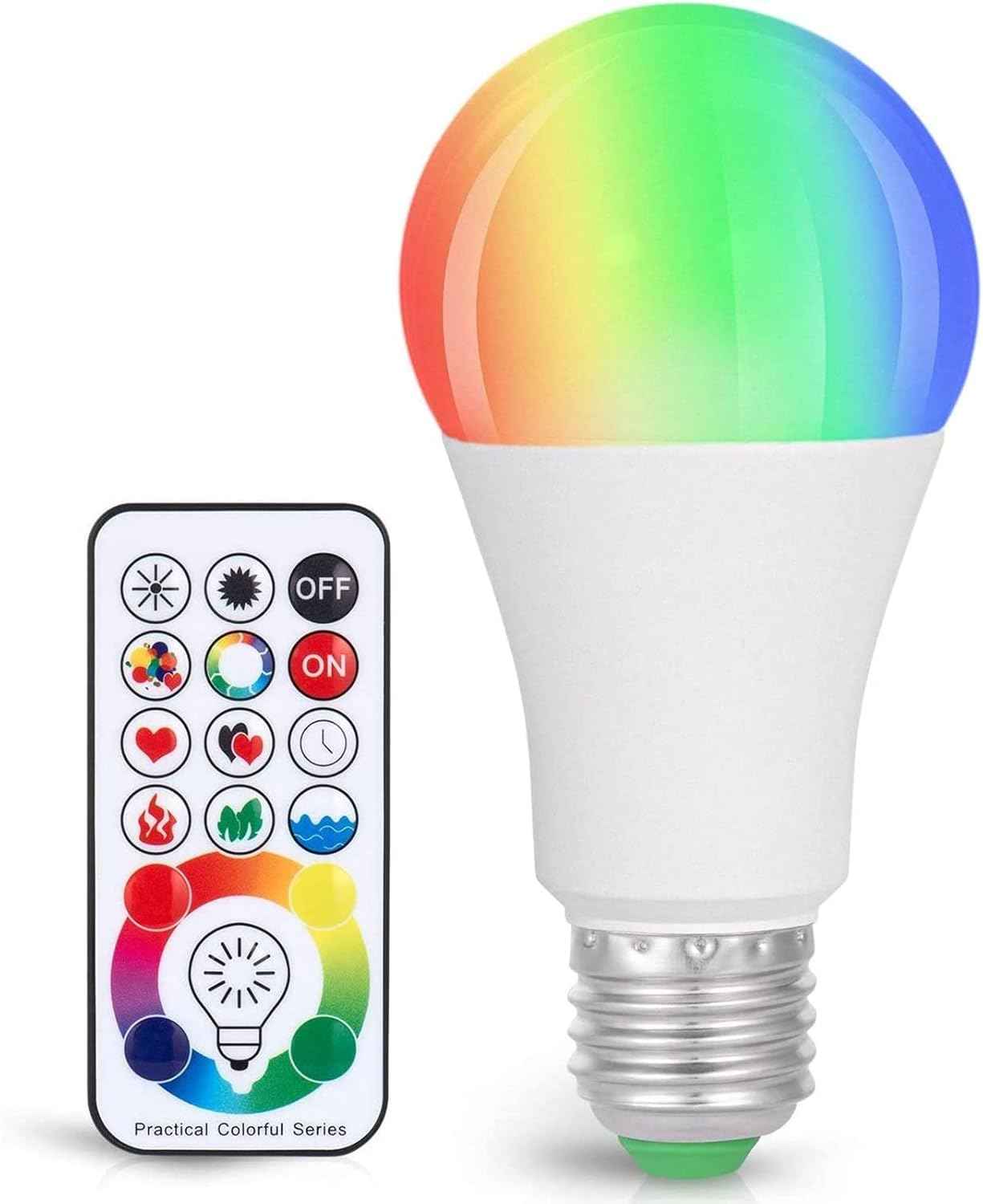 SUNNEST Color Changing Light Bulb 2-Pack – Thoughtful Housewarming Gift for Her, RGBW Mood Bulb with Remote and Timer