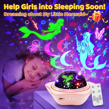 One Fire Unicorn Ceiling Projector – Pink Bedroom Decor Accent for Girls' Themed Princess Room
