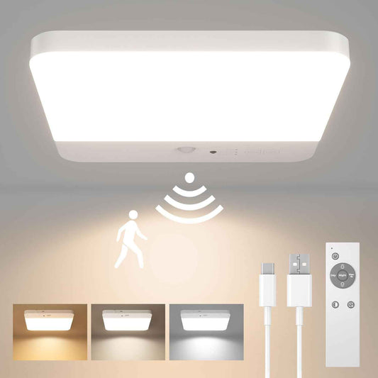 FULEN Cordless Rechargeable Light – Tool-Free Magnetic Mount with Clean White Finish for Clutter Free Ceilings