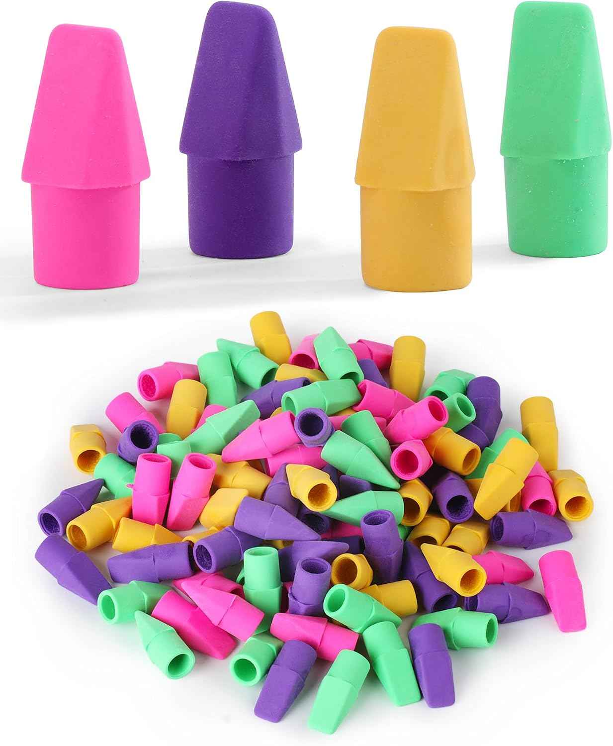 Mr. Pen- Latex-Free Pencil Cap Erasers in 38 Colors, Thoughtful Bulk Gift for Teachers, Homeschool Parents, and Stocking Stuffers