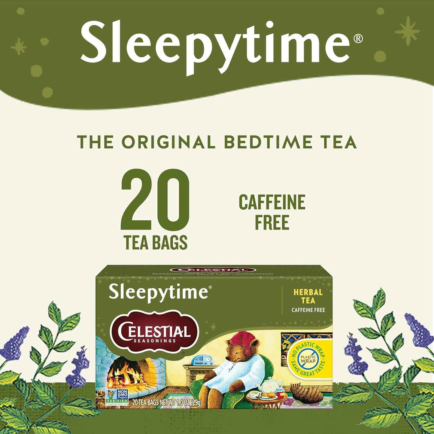 Celestial Seasonings Sleepytime Bulk Variety – Nightly Herbal Tea Ritual with Lavender, Vanilla and Honey for Stress Relief