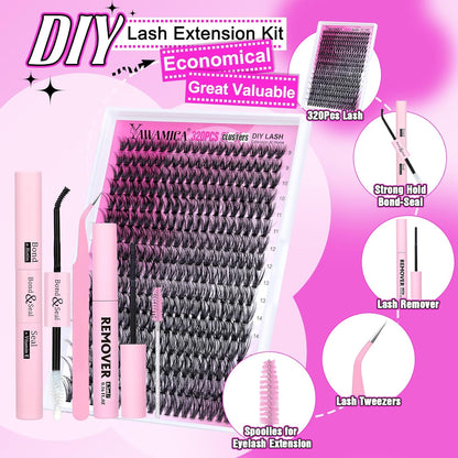 Eyelash_Extension_Lash_Clusters_D_Curl_9-16mm_Mix_Individual_Lashes_with_Lash_Bond_and_Seal_and_Remover_Lash_Applicator_for_Lash_Extension_Beginners_Makeup_Cosmetic_Eyelashes_Extensions