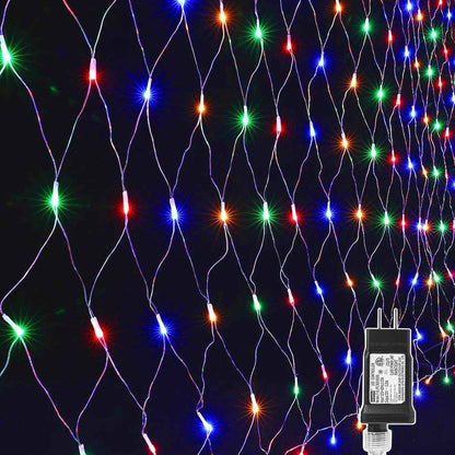 LYHOPE 12ft x 5ft LED Net Lights – IP44 Waterproof Mesh for Patio, Porch, and Outdoor Garden Hedges