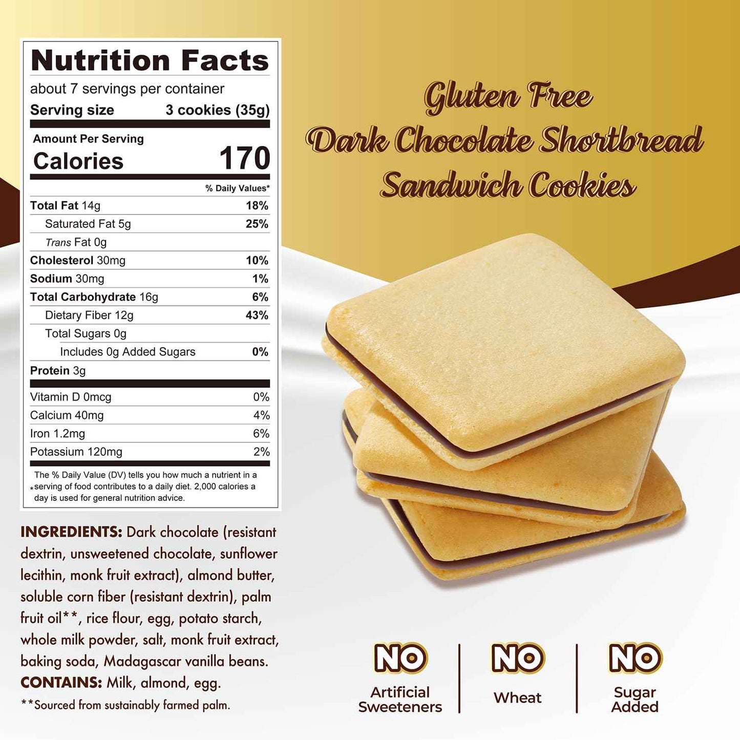 ChocZero Dark Chocolate Jolies – Gourmet Hostess Offering for Refined Gluten Free Gatherings, 20 Sandwich Cookies