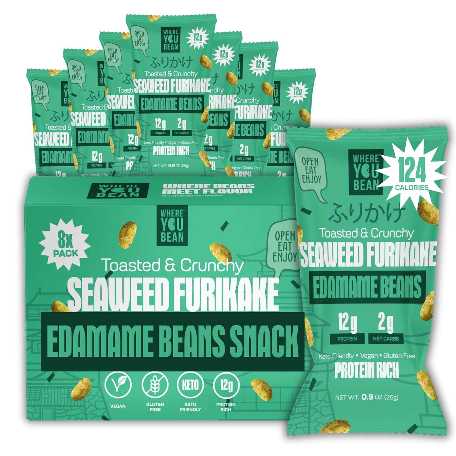 Where You Bean Seaweed Furikake Edamame – Kid-Friendly Crunchy Lunchbox Protein for School and After-School Snacks