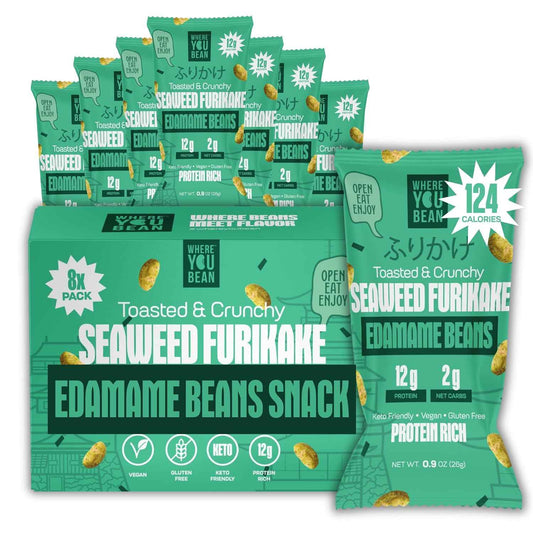 Where You Bean Seaweed Furikake Edamame – Kid-Friendly Crunchy Lunchbox Protein for School and After-School Snacks
